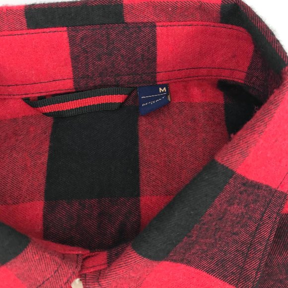 Buffalo Plaid Flannel Shirt Medium Red Black Sz M - Picture 9 of 10